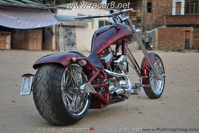 《美国定制》美国超级 Custom Built Chopper 127 红色 图片 0