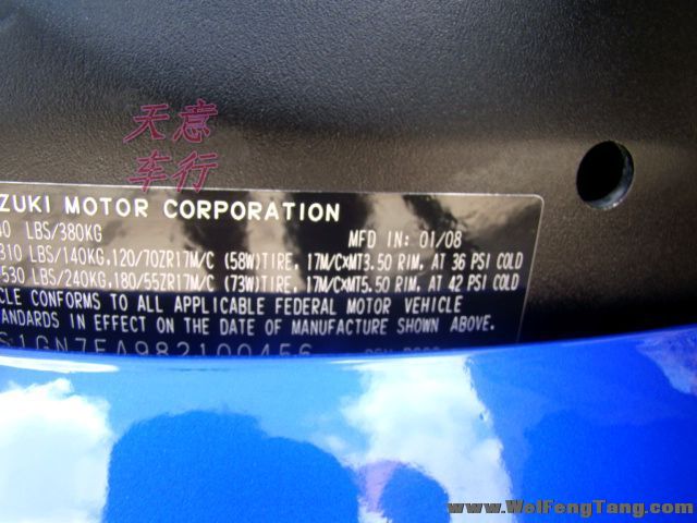现货销售2008年 SUZUKI GSX-R600 【蓝色】 GSX-R600图片 1